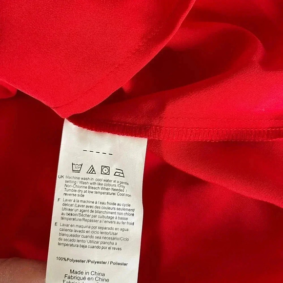 H Halston red side pockets mini dress - Picture 5 of 7